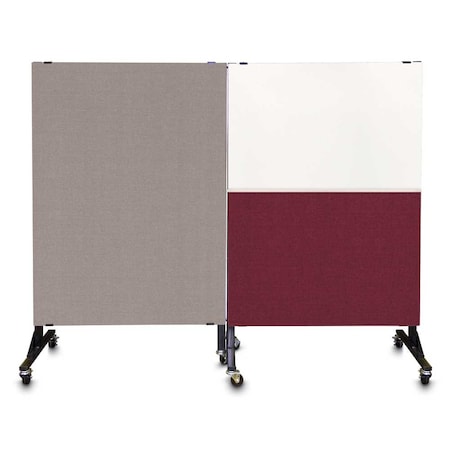 United Visual Products Sliding Door Indoor Enclosed Corkboard, 4 UV9001ACS-BLACK-MEDGRY